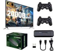 Retro Game Console,Wireless Retro Game Stick with 20,000+ Built-in Games, HDMI Output, Plug & Play, 2.4G Wireless Gamepads, Ideal for Family & Friends Entertainment