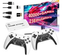Retro Game Console,Wireless Retro Game Stick with Built-in 40,000+ Classic Games,Game Stick 4K with 23 Emulators and Dual 2.4G Wireless Controller,with 64/128G TF Card for TV/Projector