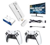 Retro Game Console with Two Wireless Controllers, Plug & Play Game Stick, 20000+ Retro Games, 4K HD Output Wireless Game Stick, Arcade Games for Adults Boys (64GB)