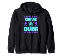 Retro Game Over Robot Arcade Gamer Aesthetic Zip Hoodie