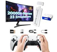 Retro Game Stick,Wireless Retro Game Console with 20000+ Games,Plug and Play Video Game Console 2.4g Wireless Dual Controller,64gb Tf Card, Suitable for Gamers of All Ages