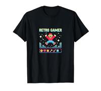 Retro Gamer: Pixel Art Nostalgia for Classic Gaming Fans T-Shirt, Men, Black, XL