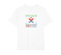 Retro Gamer: Pixel Art Nostalgia for Classic Gaming Fans T-Shirt, Men's Big and Tall, White, 6X Tall