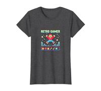 Retro Gamer: Pixel Art Nostalgia for Classic Gaming Fans T-Shirt, Women, Dark Heather Grey, M