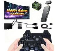Retro Games Console Built-in 20000+ Classic Games with 15 Emulators, Plug & Play Game Console with 4K HD Output 2.4G Wireless Controllers Gamepad, for Kids Adults