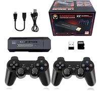Retro Games Console, X2 Plus Game Stick Retro Console Double Wireless Controller,40000+ Games,128GB, Black