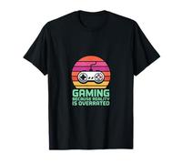 Retro Gaming Because Reality is Overrated Gamer T-Shirt