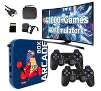 Retro Gaming Console Game Box,41000+ classic games 40+ emulators,4K HD Super Console,Emuelec 4.3 System,Aigame S905X processor,Plug and Play Emulator Console with Dual Wireless Controllers (128G)