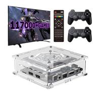 Retro Gaming Console With 117000+ Preloaded Games 256GB Storage 2 Wireless Controllers Compatible PS1 PSP MAME HD AV 4K TV Output Plug And Play System