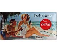 Retro garage bar workshop kitchen tin sign 10x20 in - Coca-Cola - Delicious