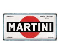 Retro garage bar workshop kitchen tin sign 10x20 in -Martini - Martini Logo Whit