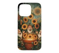 Retro Garden Gnomes Sunflower Cottagecore Fantasy Galaxy Case for iPhone 15 Pro Max