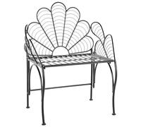 Retro Garden Outdoor Accent Chair Black Iron with Armrests Liguria