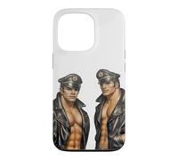 Retro Gay Leather Biker Gay Pride Daddy Bear Mustache Case for iPhone 13 Pro