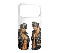 Retro Gay Leather Biker Gay Pride Daddy Bear Mustache Case for iPhone 17 Pro