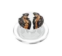 Retro Gay Leather Biker Gay Pride Daddy Bear Mustache PopSockets PopGrip for MagSafe