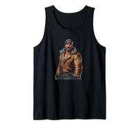 Retro Gay Leather Biker Gay Pride Daddy Man Bear Mustache Tank Top