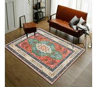 Retro Geometric Area Rug 80x160cmNonSlip Carpet for Living Room Bedroom Dining Room EntrywayEthnic Style in Red Green BeigePerfect Small Runner for Home Decor