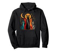 Retro Geometric Cats Cat Lover Modern Style Art Vintage Pullover Hoodie