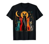 Retro Geometric Cats Cat Lover Modern Style Art Vintage T-Shirt