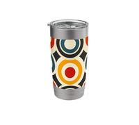 Retro Geometric Circles - Vintage 70s Mod Aesthetic Pattern Stainless Steel Insulated Tumbler