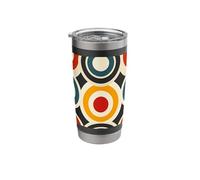 Retro Geometric Circles - Vintage 70s Mod Aesthetic Pattern Stainless Steel Insulated Tumbler