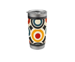 Retro Geometric Circles - Vintage 70s Mod Aesthetic Pattern Stainless Steel Insulated Tumbler