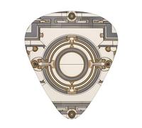 Retro geometric figureGuitar Picks, 12-Piece Pattern Set, Three Different Thicknesses for Acoustic Electric Guitar and Other Instruments