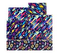 Retro Geometric Gift Wrapping Paper for Women Men Boys, 90s 80s Graffiti Birthday Paper Folded Flat 6 Sheets 50x70cm Per Sheet for 90s 80s Neon Retro Birthday Party Black Light Party