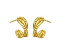 Retro Geometric Interlocking Stud Earrings - Fashion Design Ideal for Everyday and Casual Wear (Elegant Accessory with Charm) 35mm Hoop Earrings, 1, Metal, No Gemstone