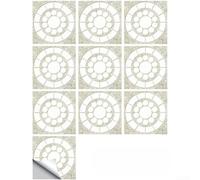 Retro Geometric Wall Decals Moroccan Style Stone Effect PVC Art Stickers for Bedroom Walls 15cm
