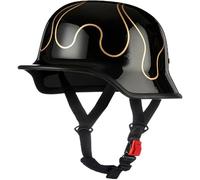 Retro German Motorcycle Half Helmet Retro Half Shell Helmet with DOT/ECE Approved Vintage Open Helmet Jet Helmet for Men and Women Bicycle Cruiser Chopper Moped Scooter 1,XL61-62CM