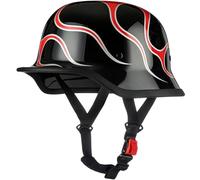 Retro German Motorcycle Half Helmet Retro Half Shell Helmet with DOT/ECE Approved Vintage Open Helmet Jet Helmet for Men and Women Bicycle Cruiser Chopper Moped Scooter 2,L58-60CM
