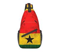 Retro Ghana Sacred Flag Sling Backpack Crossbody Chest Bag Daypack for Hiking Travel