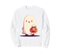 Retro Ghost Pumpkin - Cozy Halloween Sweatshirt