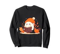 Retro Ghost Reading Books - Cozy Autumn Halloween Sweatshirt