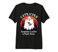 Retro Ghost Zodiac Sign Capricorn Funny Halloween Costume Premium T-Shirt