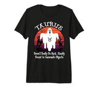 Retro Ghost Zodiac Sign Taurus Funny Halloween Costume Premium T-Shirt
