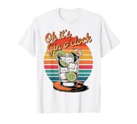 Retro Gin O’Clock Funny Drinking Quote T-Shirt