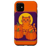 Retro Ginger Cat Pumpkin Patch for Halloween Case for iPhone 11