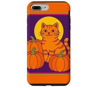 Retro Ginger Cat Pumpkin Patch for Halloween Case for iPhone 7 Plus/8 Plus