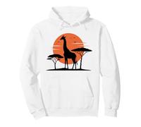 Retro Giraffe Silhouette African Sunset Giraffe Pullover Hoodie