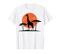 Retro Giraffe Silhouette African Sunset Giraffe T-Shirt