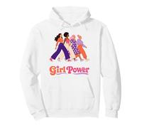 Retro Girl Power Pink Diverse Women Inclusion Groovy 70s Pullover Hoodie