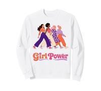 Retro Girl Power Pink Diverse Women Inclusion Groovy 70s Sweatshirt
