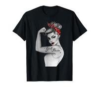 Retro Girl Power PinUp feminist RosietheRiveter Strong Girl T-Shirt
