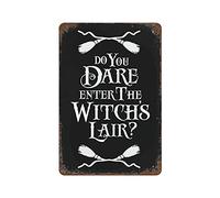 retro Girls room Halloween Do You Dare Enter The Witch's Lair tin sign metal poster â€‹wall plaque decoration bar cafe home garage cave club garden Funny Decor art