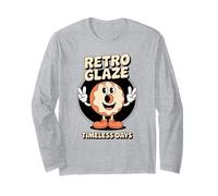 Retro Glaze Funny Donut Retro Cartoon Vintage Nostalgia Fun Long Sleeve T-Shirt