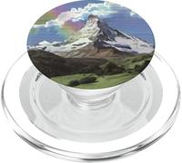 Retro Glitch Mountain Pixel Art Landscape PopSockets PopGrip for MagSafe