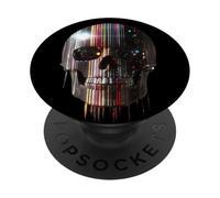 Retro Glitch Skull Art | Vintage Digital Skull PopSockets Adhesive PopGrip